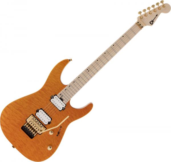 Guitare électrique solid body Charvel Pro-Mod DK24 HH FR M Mahogany with Quilt Maple - Dark amber
