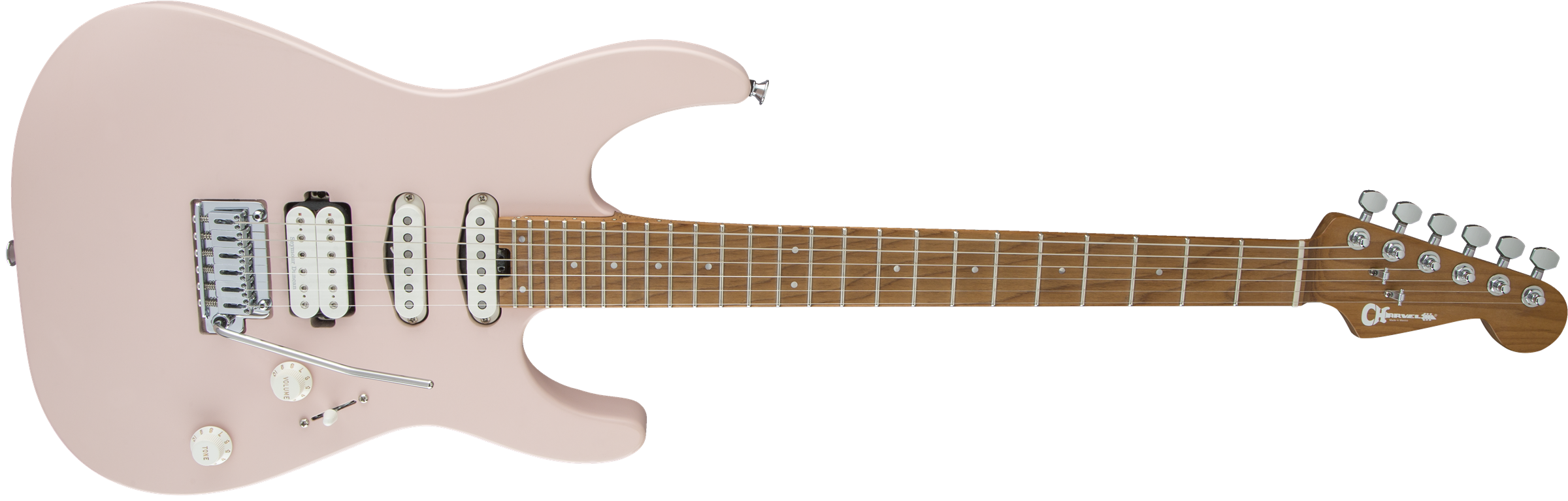 Charvel Pro-mod Dk24 Hss 2pt Cm Trem Mn - Satin Shell Pink - Guitare Électrique Forme Str - Variation 2