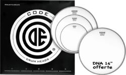 Pack peaux Code drumheads Tom Pack DNA Sablée Fusion 10/12/14 + CC 14