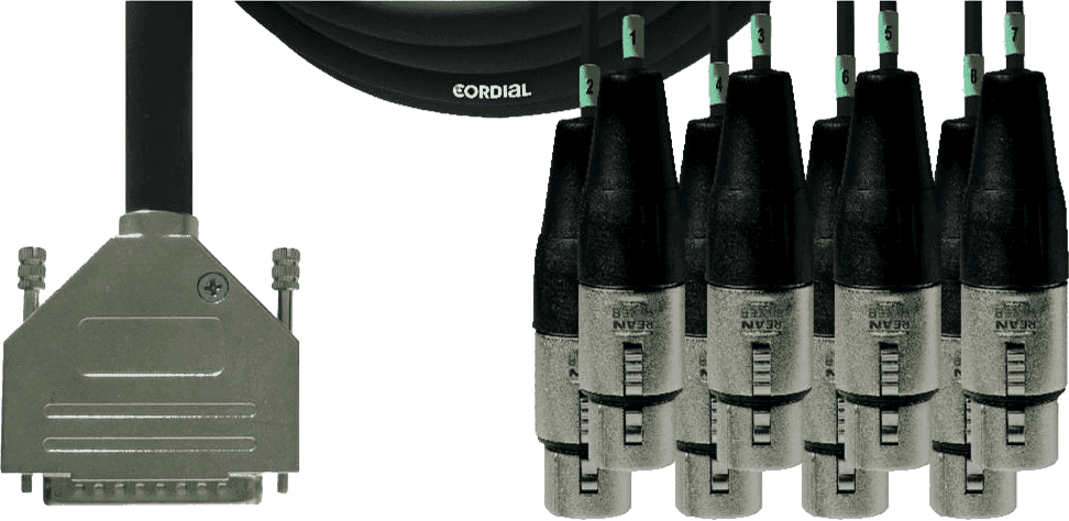 Cordial Cable Breakout Analog Tascam Dsub / 8 Xlrf 1.5m - CÂble Multipaire & BoÎtier De ScÈne - Main picture