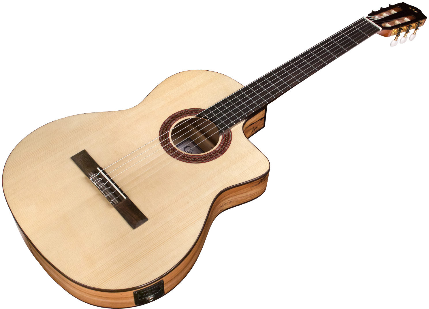 Cordoba C5 Cet Spalted Maple Limited Thinbody Cw Epicea Erable Pf - Natural - Guitare Classique Format 4/4 - Variation 2