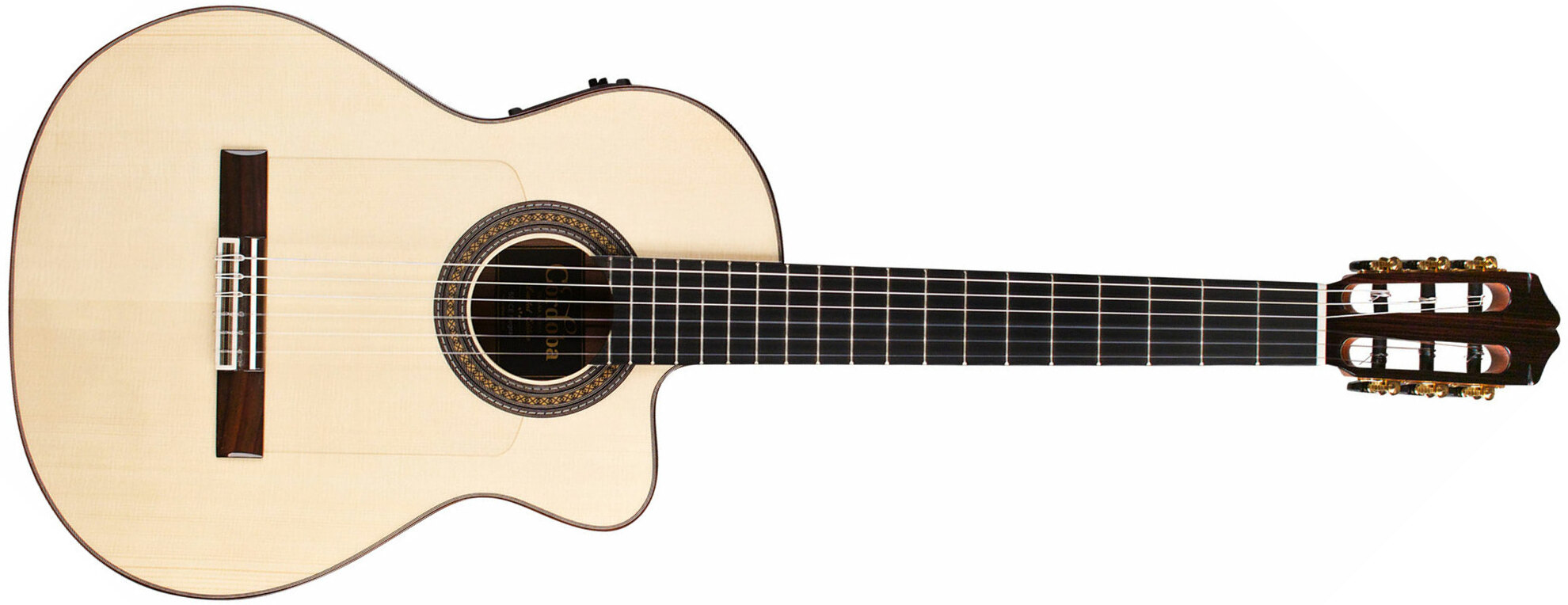 Cordoba 55fce Negra Espana 4/4 Slim Cw Epicea Ziricote Eb +etui - Natural - Guitare Classique Format 4/4 - Main picture