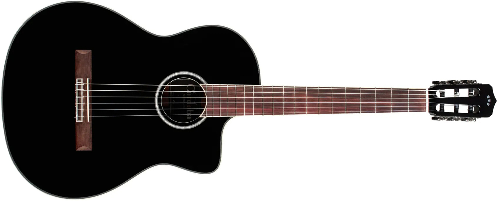Cordoba Fusion 5 4/4 Cw Epicea Acajou Pf - Jet Black - Guitare Classique Format 4/4 - Main picture