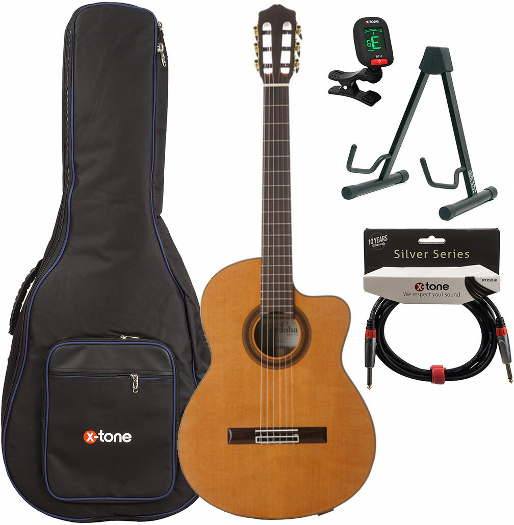 Cordoba Iberia C7-ce Cd + Housse + Stand + Accordeur + Jack - Natural - Pack Guitare Classique - Main picture