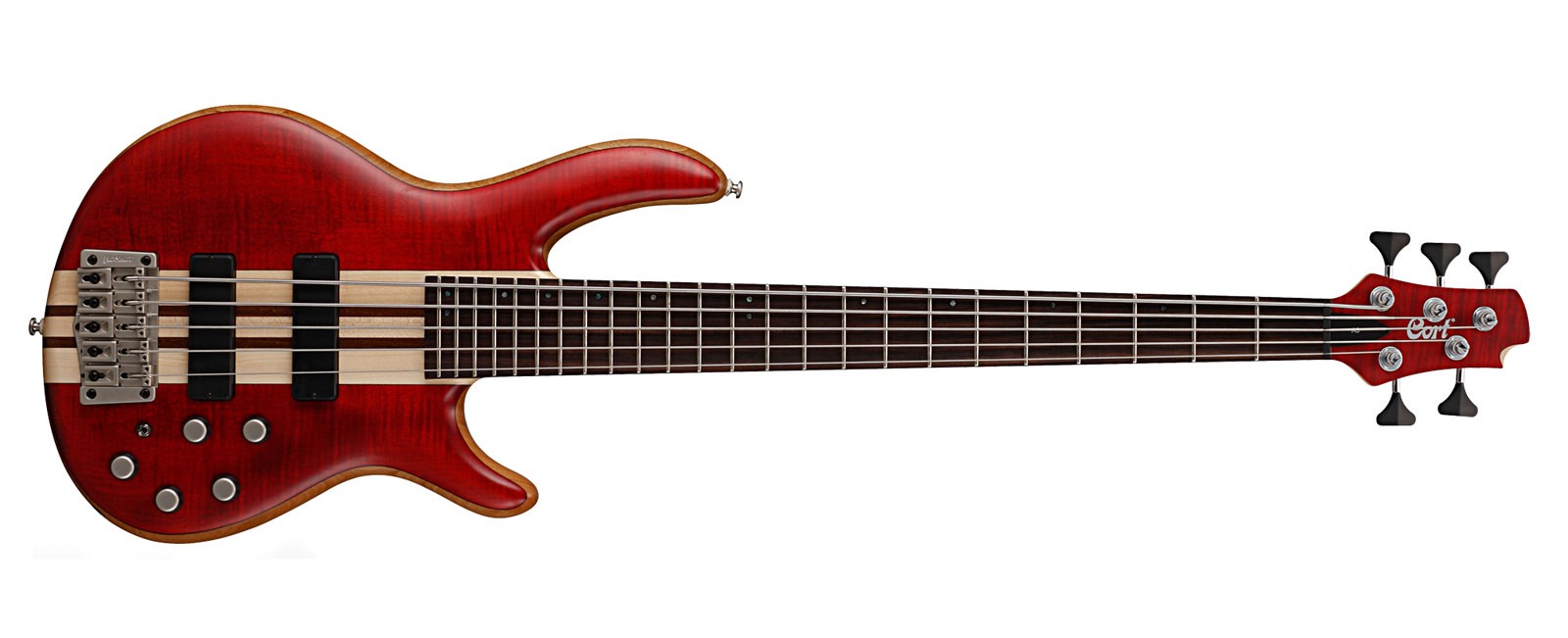 Cort Artisan 5 Plus A5p-fmmh-opbc - Cherry Red - Basse Électrique Solid Body - Variation 1