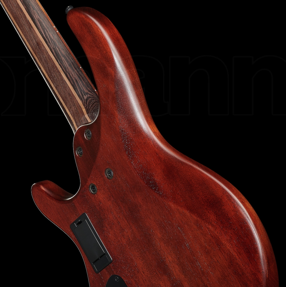 Cort B5 Element Artisan 5c Active Bartolini Mn - Open Pore Burgundy Red - Basse Électrique Solid Body - Variation 3