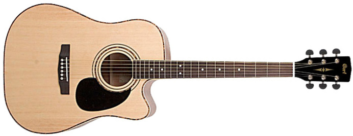 Cort Ad880ce Standard Dreadnought Cw Epicea Acajou Mer - Natural Glossy - Guitare Electro Acoustique - Main picture