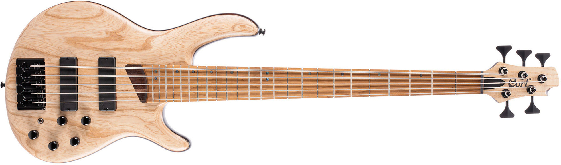 Cort B5 Element Artisan 5c Active Bartolini Mn - Open Pore Natural - Basse Électrique Solid Body - Main picture