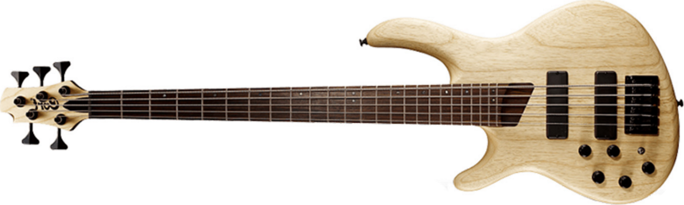 Cort B5 Plus Mh Lh Opm Artisan 5-cordes Gaucher Bartonini Rw - Open Pore Natural - Basse Électrique Solid Body - Main picture