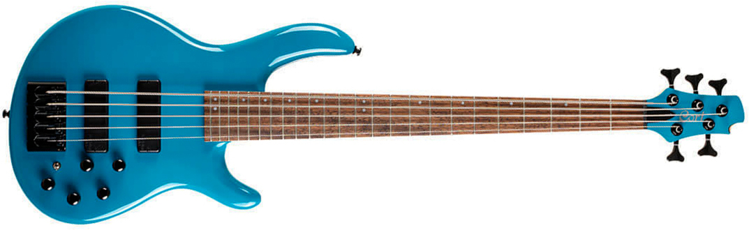 Cort C5 Deluxe Artisan 5c Active Bartolini Jat - Candy Blue - Basse Électrique Solid Body - Main picture
