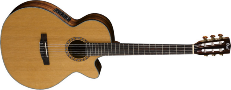 Cort Cec7 Nat Sfx Cw Cedre Palissandre - Natural Gloss - Guitare Classique Format 4/4 - Main picture