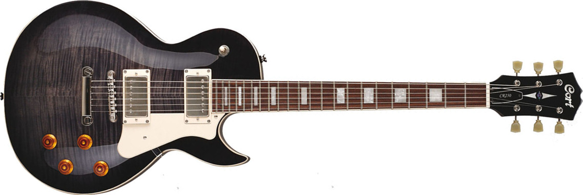 Cort Cr250 Tbk Classic Rock Hh Ht Jat - Trans Black - Guitare Électrique Single Cut - Main picture