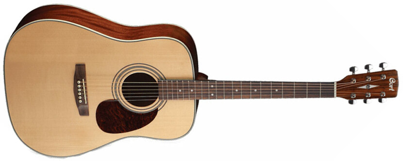 Cort Earth 70 Cedar Top Dreadnought Cedre Acajou Ova - Natural Open Pore - Guitare Acoustique - Main picture