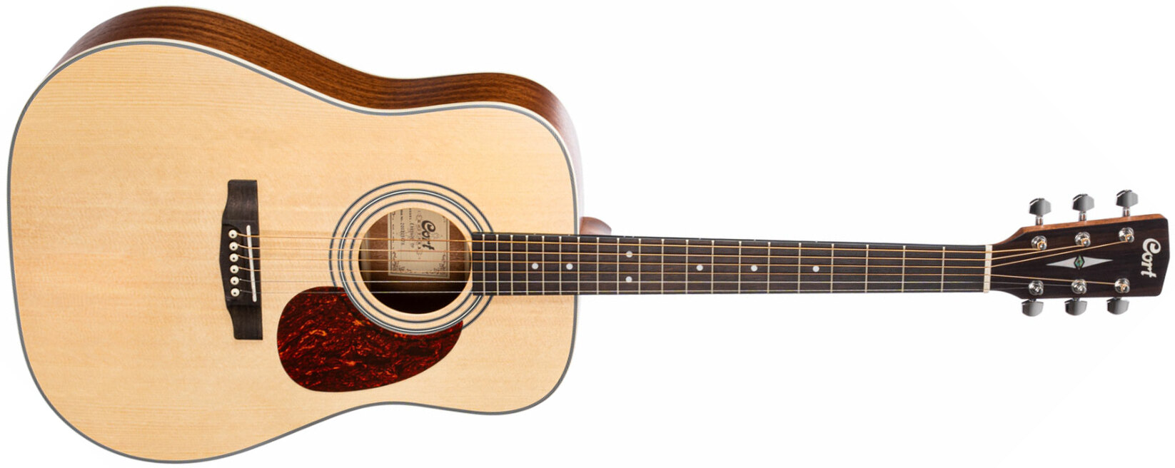 Cort Earth 70 Dreadnought Epicea Acajou Ova - Natural Open Pore - Guitare Acoustique - Main picture