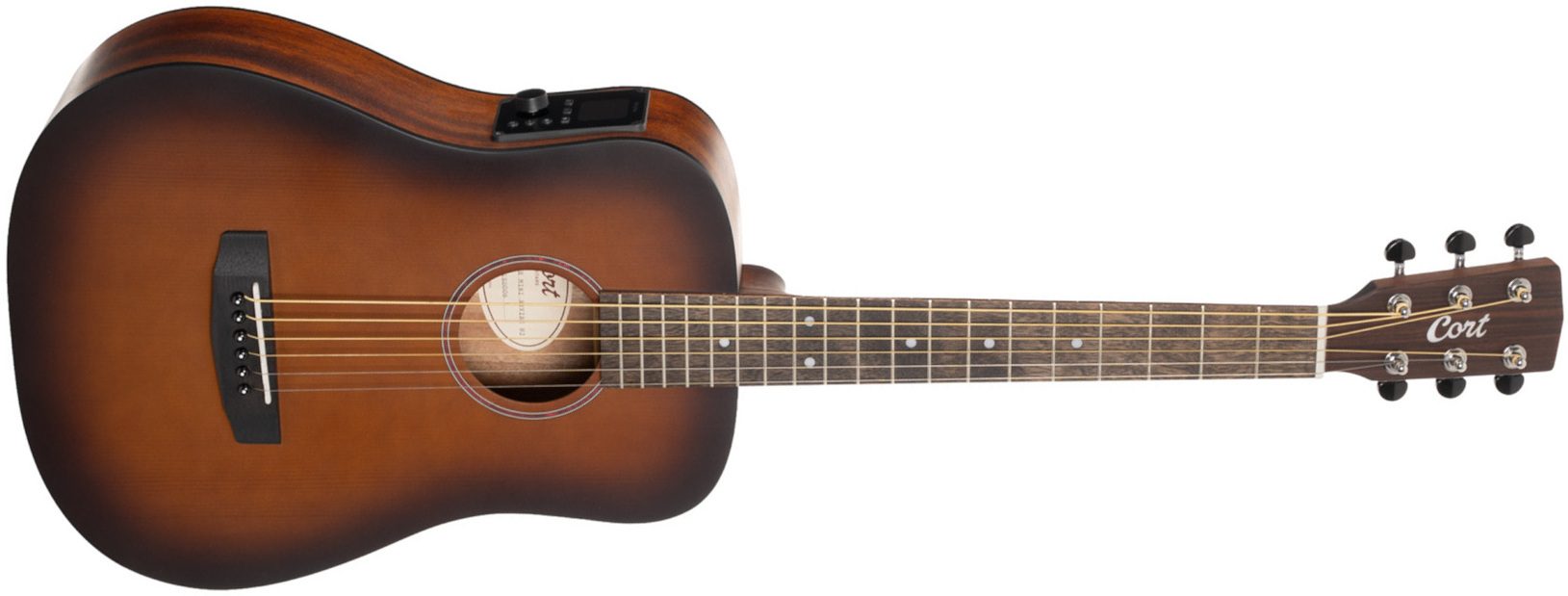 Cort Earth Go Hyvibe Epicea Acajou Lau - Brown Burst - Guitare Folk - Main picture