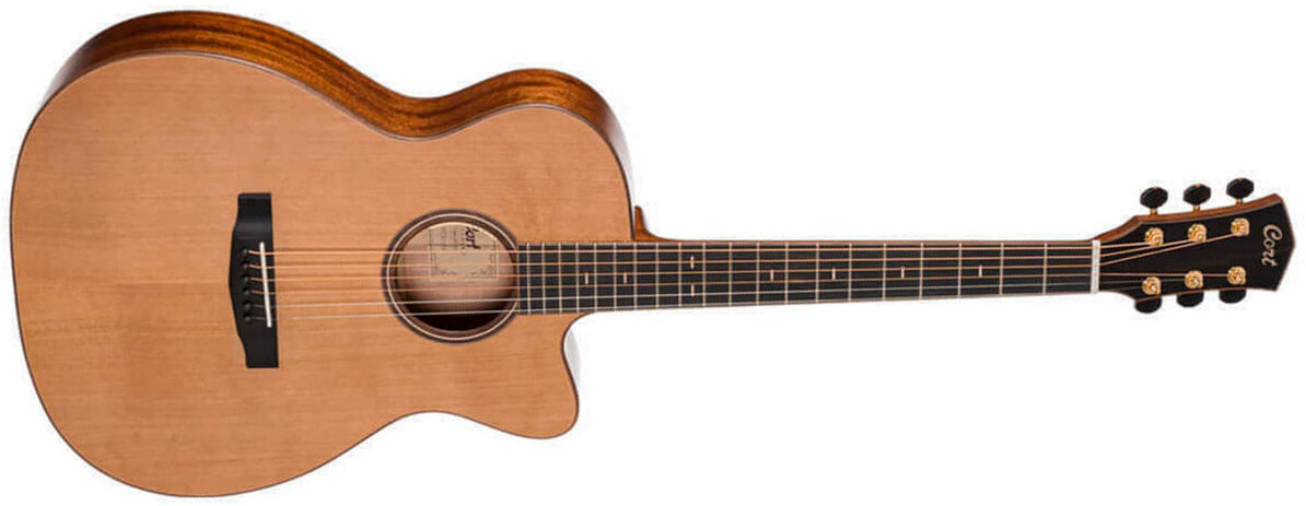 Cort Flow Oc Om Cw Cedre Acajou Eb - Natural Satin - Guitare Folk - Main picture