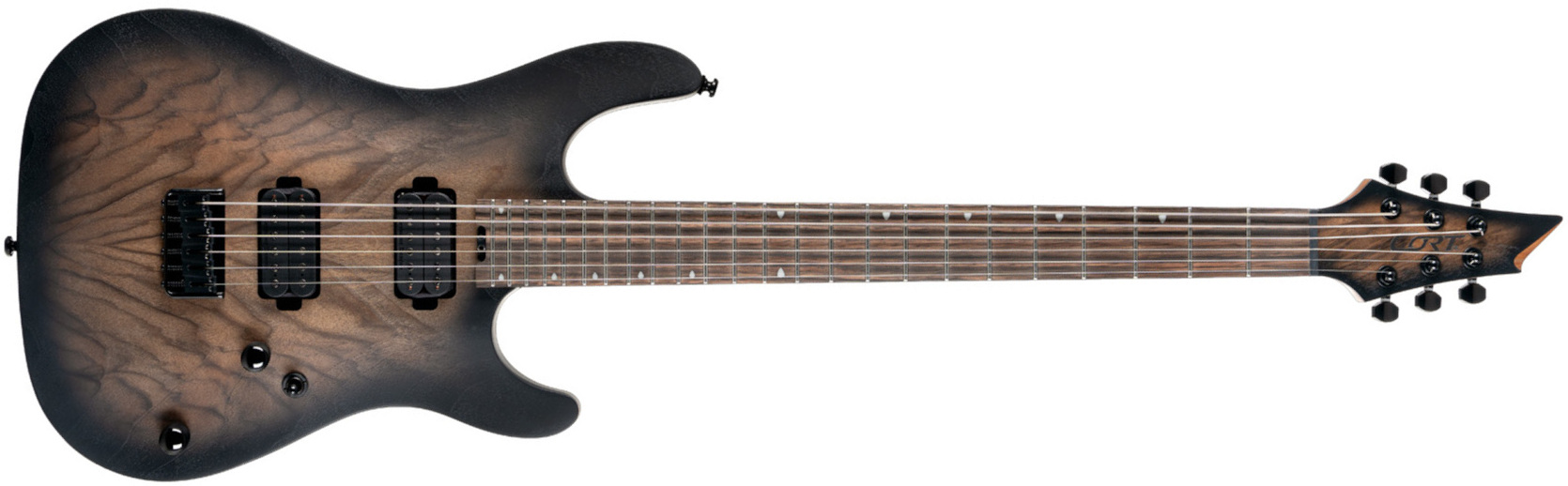 Cort Kx500 Baritone 2h Seymour Duncan Ht Eb - Black Burst - Guitare Électrique MÉtal - Main picture