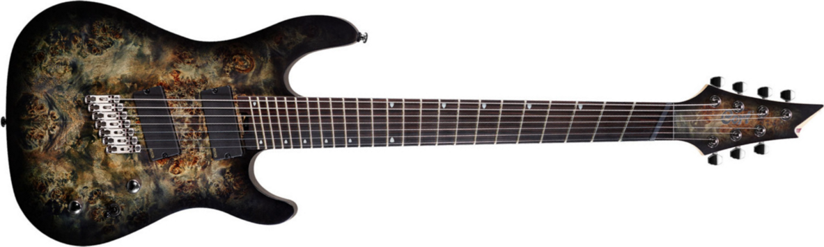 Cort Kx500ff 7c Hh Emg Ht Eb - Star Dust Black - Guitare Électrique Multi-scale - Main picture