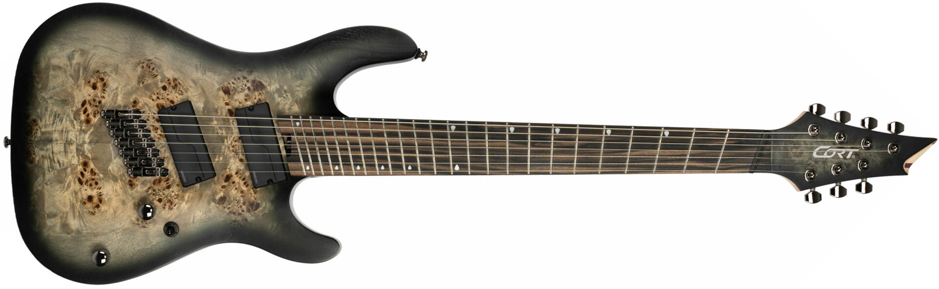 Cort Kx507 Multiscale 7c 2h Fishman Fluence Ht Eb - Star Dust Black - Guitare Électrique Multi-scale - Main picture