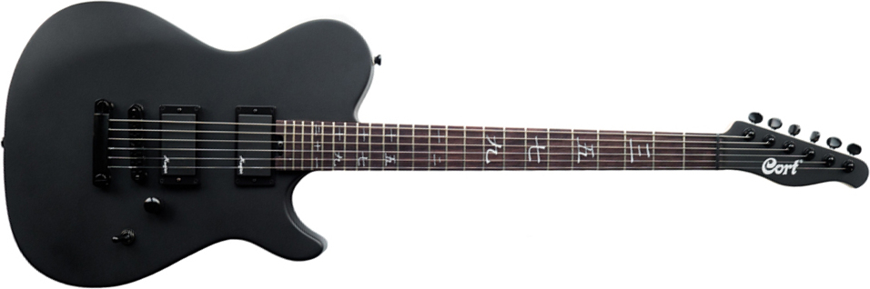 Cort M-jet Manson Stage Hh Ht Jat - Matt Black - Guitare Électrique Forme Tel - Main picture