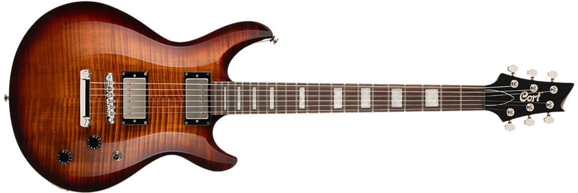 Cort M600 2h Ht Rw - Tobacco Sunburst - Guitare Électrique Double Cut - Main picture