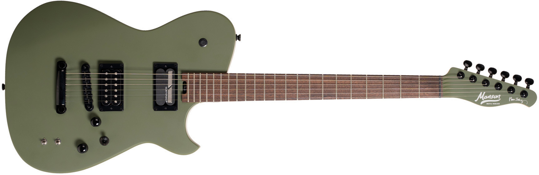 Cort Matthew Bellamy Mbm2h Sustainiac Meta Signature 2h Ht Lau - Satin Olive Green - Guitare Électrique Forme Tel - Main picture