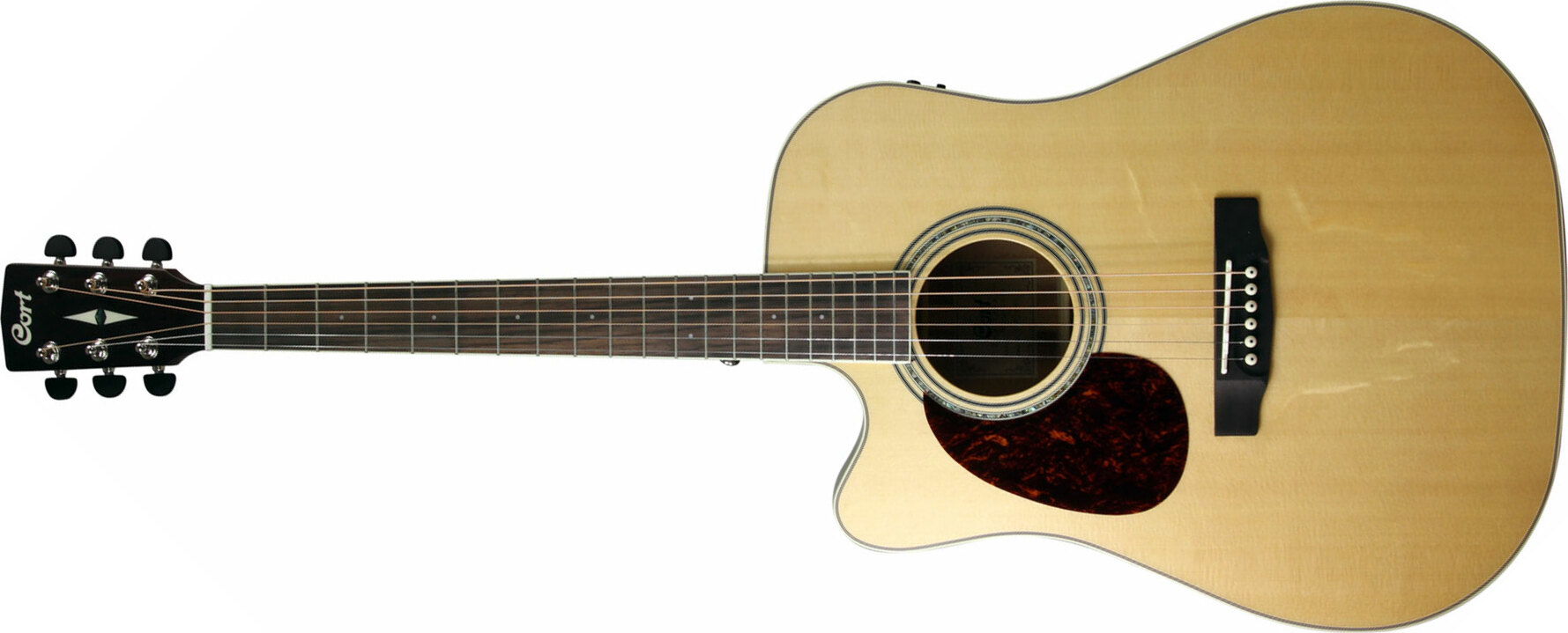 Cort Mr710f Lh Dreadnought Cw Gaucher Epicea Acajou Ova - Natural Satin - Guitare Electro Acoustique - Main picture