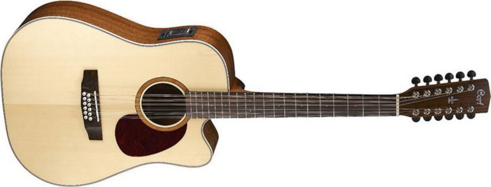 Cort Mr710f12 Dreadnought Cw 12c Epice Acajou Ova - Natural Satin - Guitare Electro Acoustique - Main picture