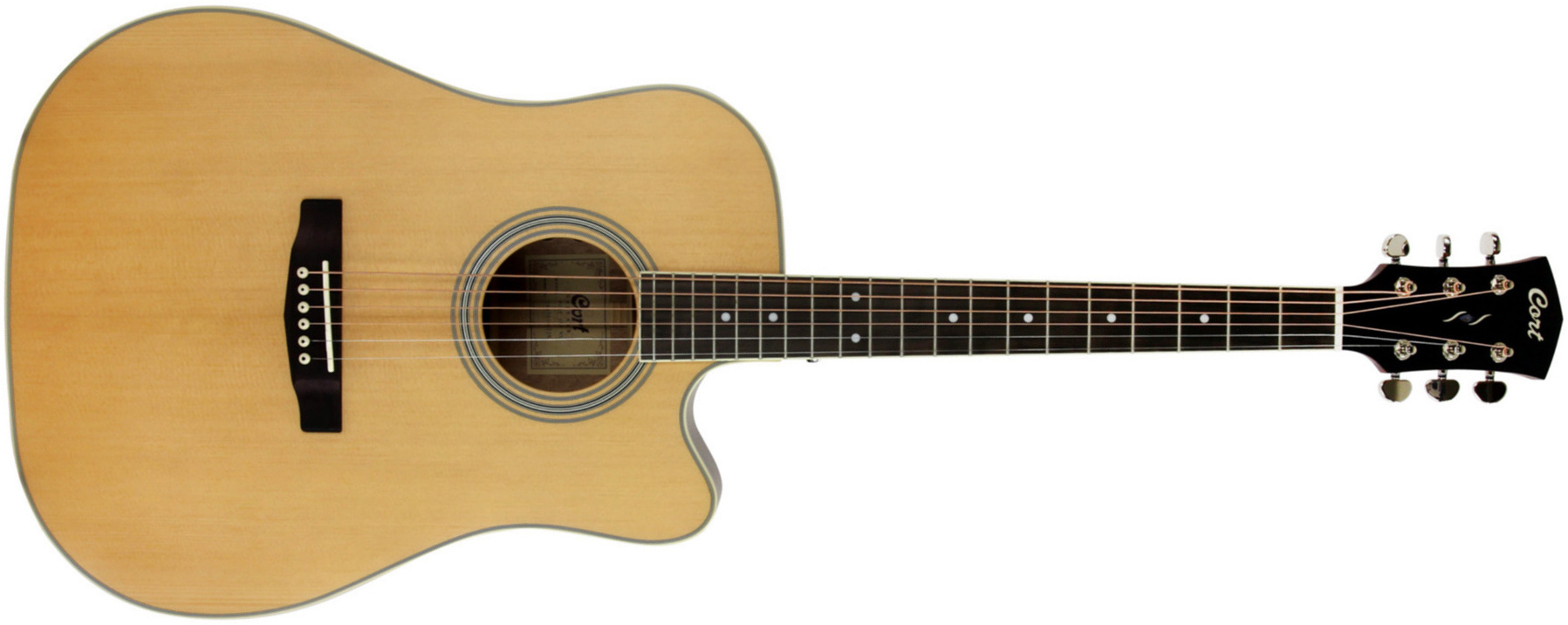 Cort Pure-dcf Dreadnought Electro Epicea Acajou Ov - Natural Satin - Guitare Folk - Main picture