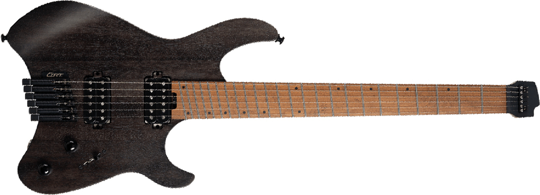 Cort Space G6ms Multiscale 2h Ht Mn - Semi Gloss Trans Black - Guitare Électrique Multi-scale - Main picture