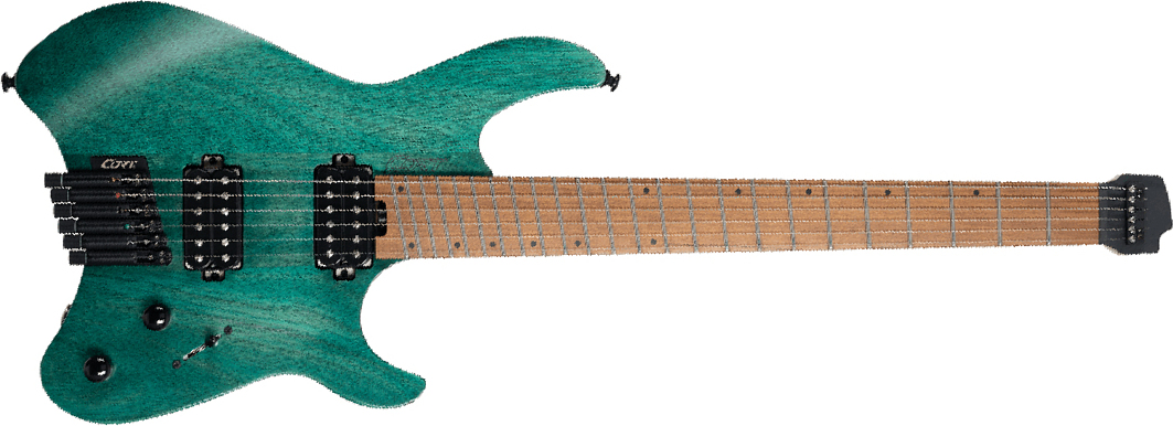 Cort Space G6ms Multiscale 2h Ht Mn - Semi Gloss Turquoise - Guitare Électrique Multi-scale - Main picture