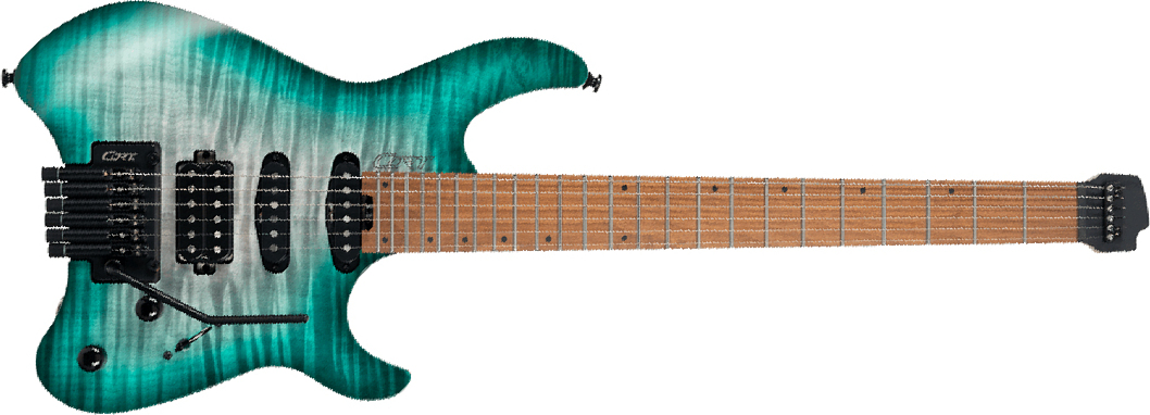 Cort Space G6tr 2h Fr Mn - Semi Gloss Lagoon - Guitare Électrique Double Cut - Main picture