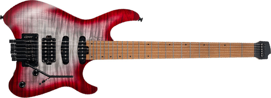 Cort Space G6tr 2h Fr Mn - Gloss Lava - Guitare Électrique Voyage - Main picture