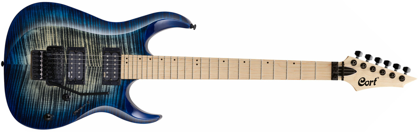 Cort X300 Fr Hh Mn - Blue Burst - Guitare Électrique Forme Str - Main picture