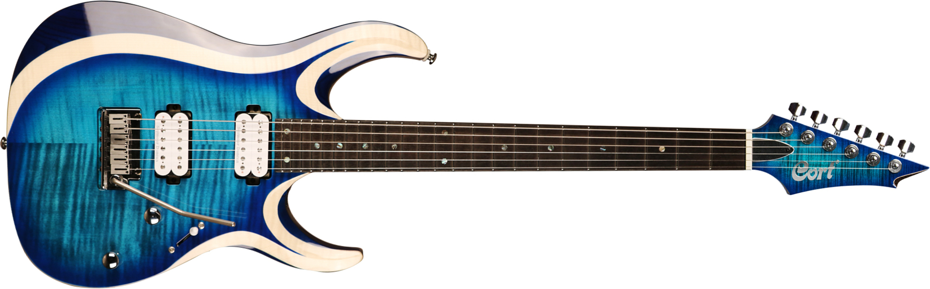 Cort X700 Duality Hh Seymour Duncan Ht Eb - Light Blue Burst - Guitare Électrique Forme Str - Main picture