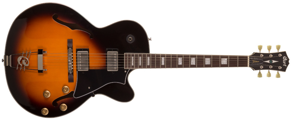 Cort Yorktown Tab Hh Ht - Tobacco Burst - Guitare Électrique 3/4 Caisse & Jazz - Main picture