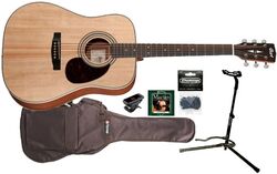Pack guitare acoustique Cort Earth 70 + Accessoires - Natural satin