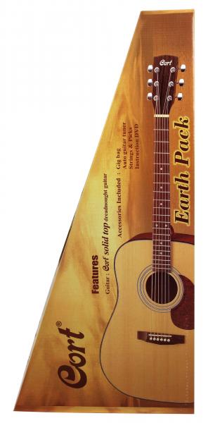 Pack guitare acoustique Cort Earth Pack - natural open pore