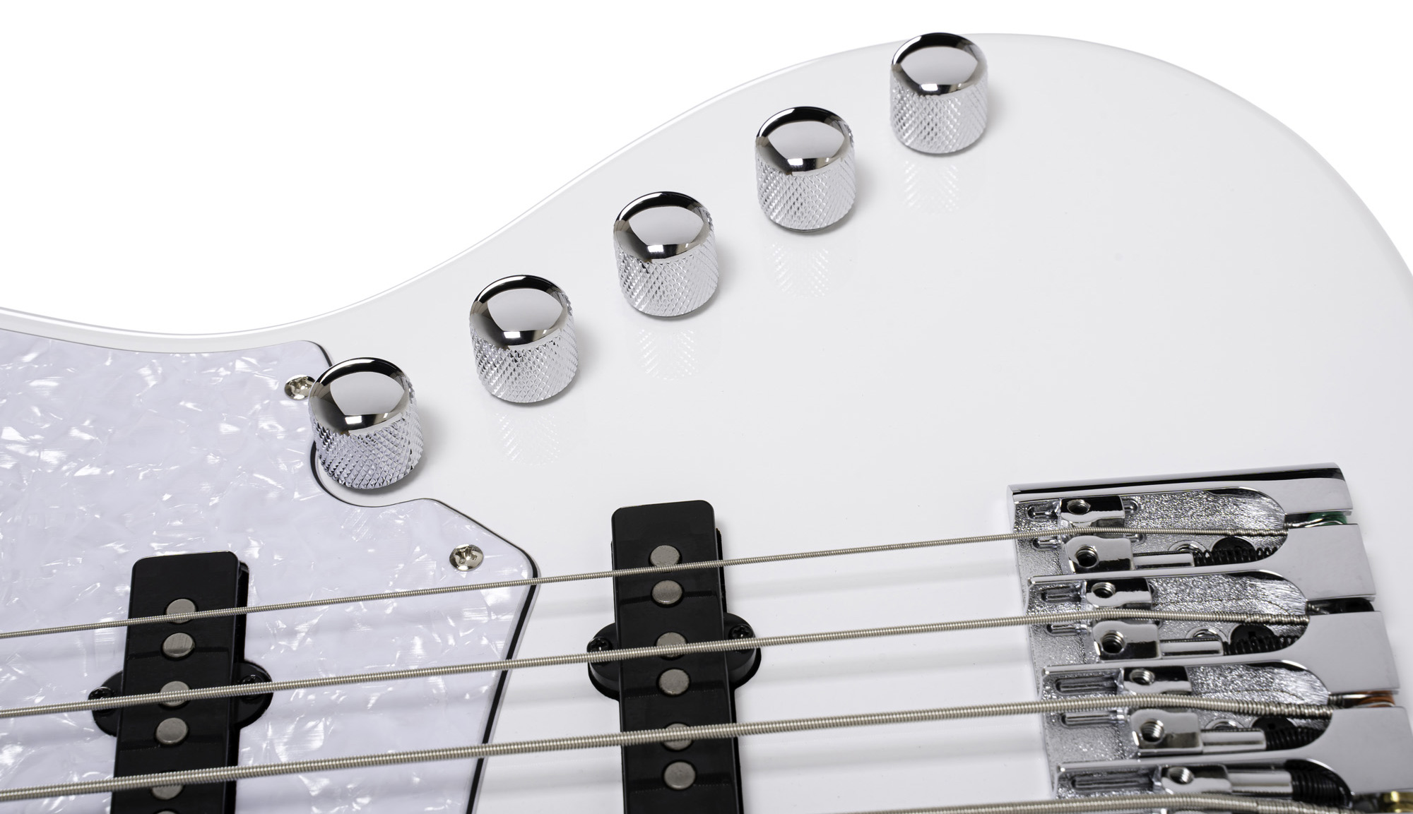 Cort Elrick Njs 5c Active Bartolini Mn - White - Basse Électrique Solid Body - Variation 5