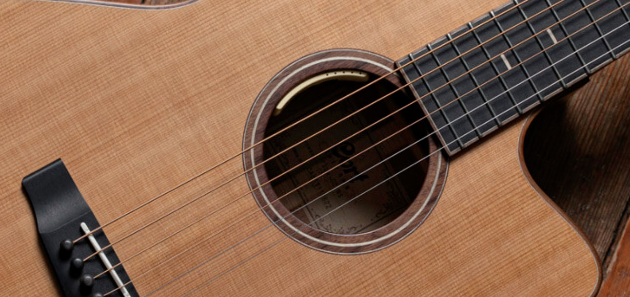 Cort Flow Oc Om Cw Cedre Acajou Eb - Natural Satin - Guitare Folk - Variation 6