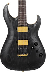 Guitare électrique multi-scale Cort KX700TT - Open Pore Black (Gold Hardware)