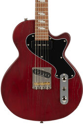 Guitare électrique single cut Cort Sunset TC - Open pore burgundy red