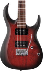 Guitare électrique forme str Cort X100 - Open pore black cherry burst