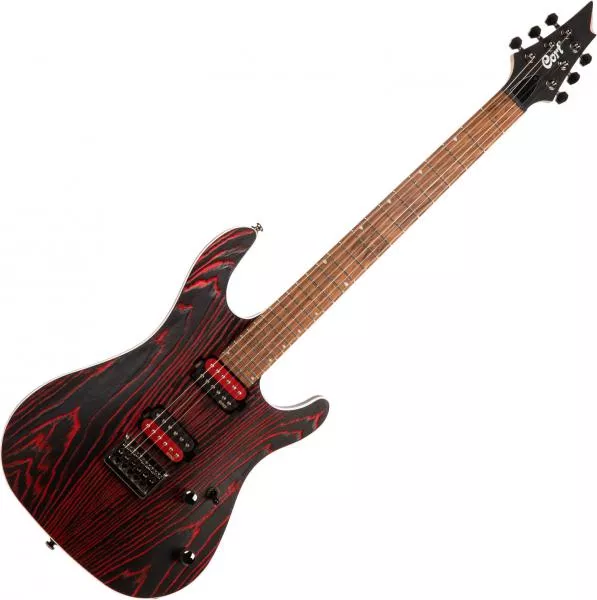 Guitare électrique solid body Cort KX300 - Etched black red