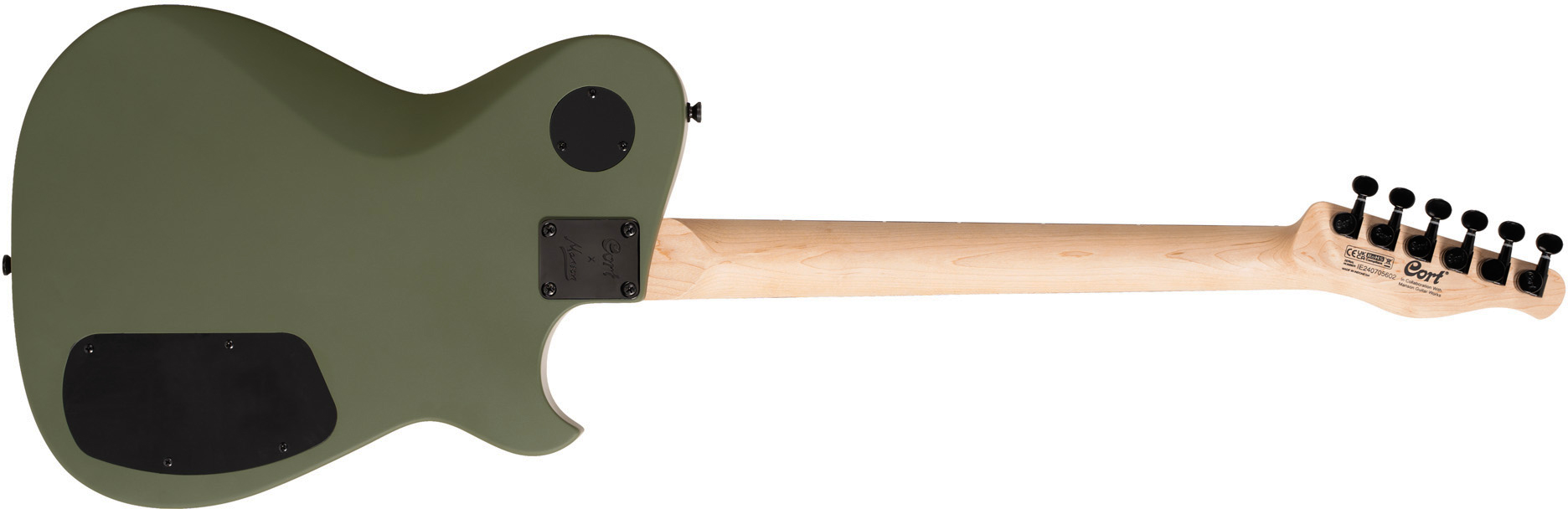 Cort Matthew Bellamy Mbm2h Gaucher Signature 2h Ht Lau - Satin Olive Green - Guitare Électrique Forme Tel - Variation 1