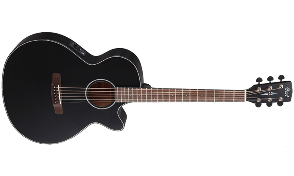 Cort Sfx-e Bks Auditorium Slim Cw Epicea Acajou - Black Satin - Guitare Acoustique - Variation 2