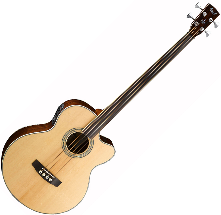 Basse acoustique Cort SJB6FX Fretless NAT +bag natural naturel
