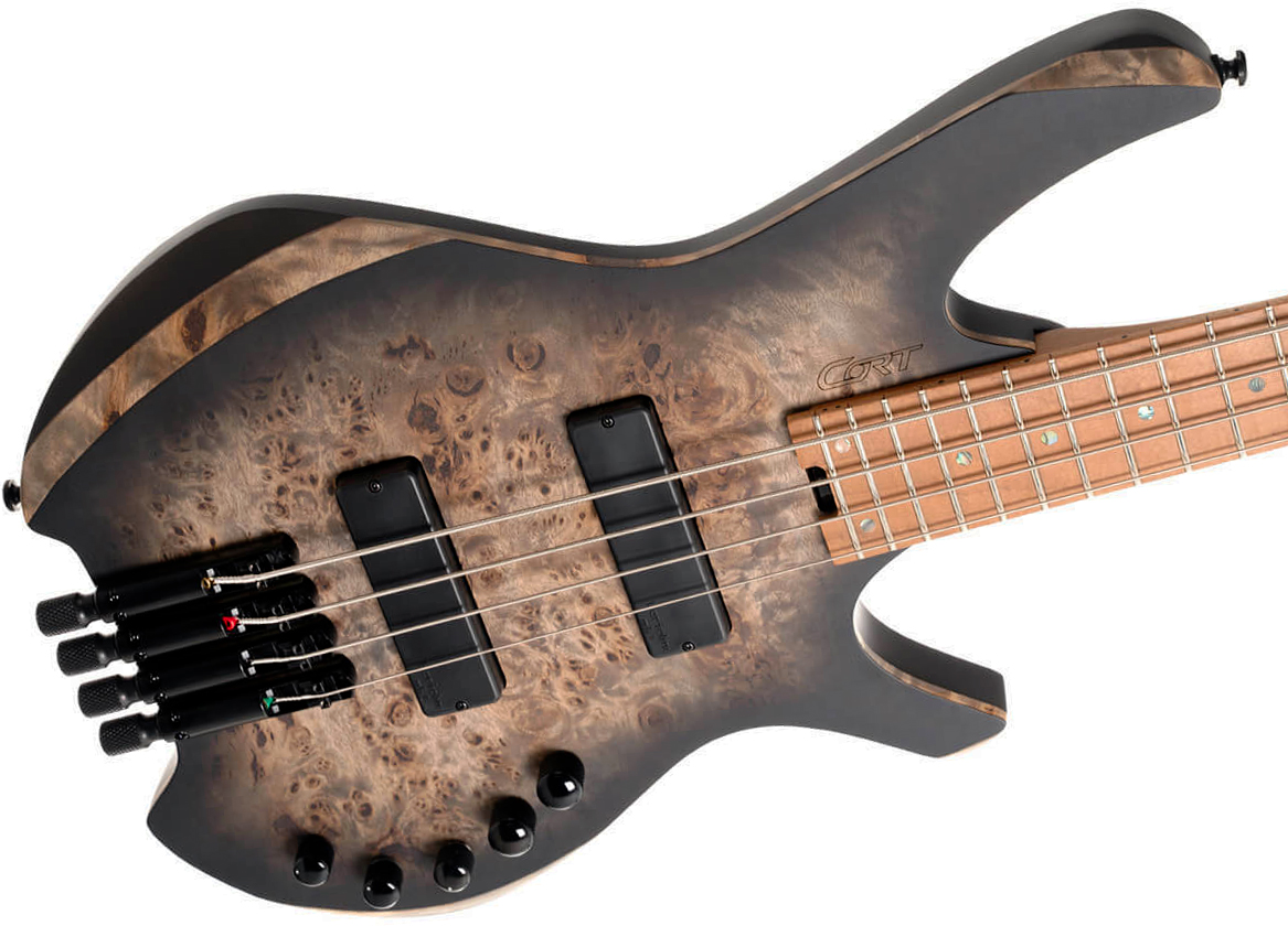 Cort Space 4c Artisan Active Bartolini Mn - Star Dust Black - Basse Électrique Solid Body - Variation 2