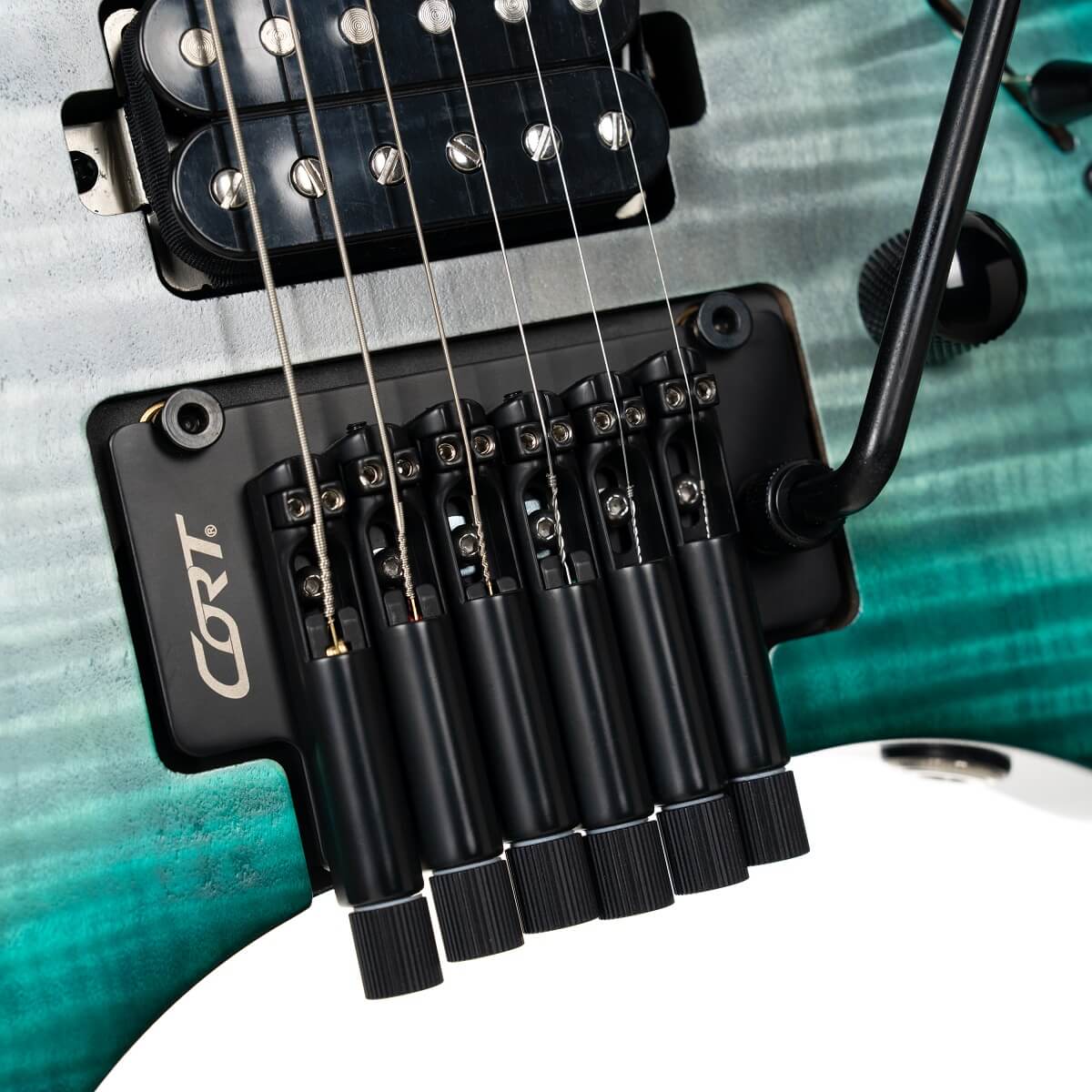 Cort Space G6tr 2h Fr Mn - Semi Gloss Lagoon - Guitare Électrique Double Cut - Variation 6