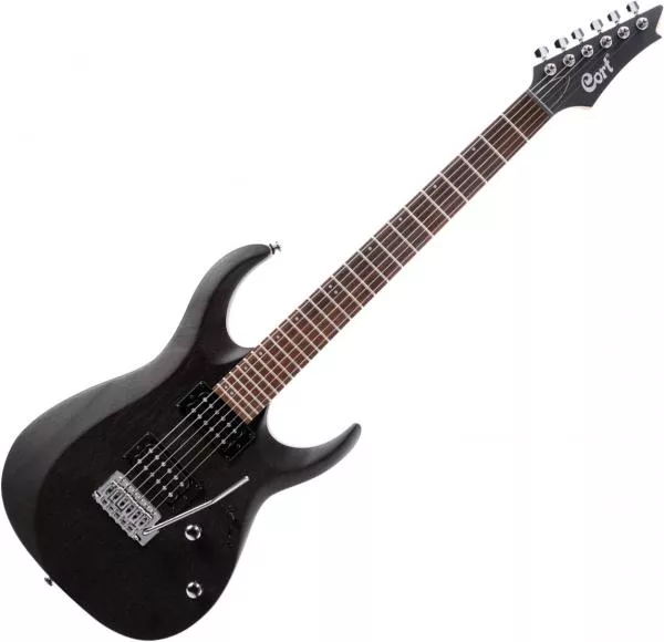 Guitare électrique solid body Cort X100 - Open pore black